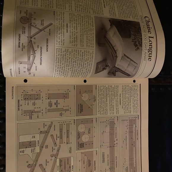 🎉5/$10🎉 Woodsmith magazine number 45 June 1986 chaise lounge , garden bench - Picture 4 of 9